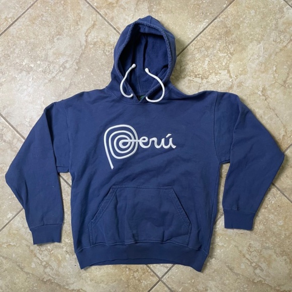 Peru‎ Souvenir Hoodie Pullover Embroidered Travel Sweatshirt Small